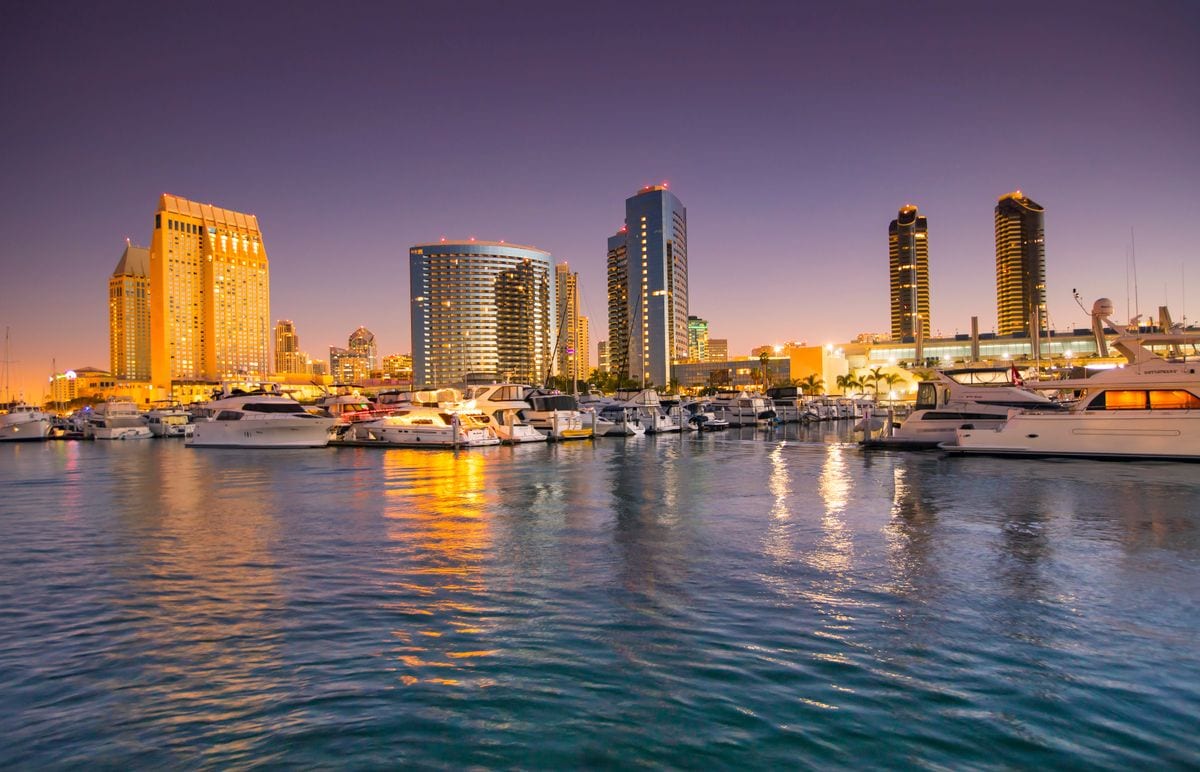 San Diego downtown skyline and harbor — mobile billboard advertising territory