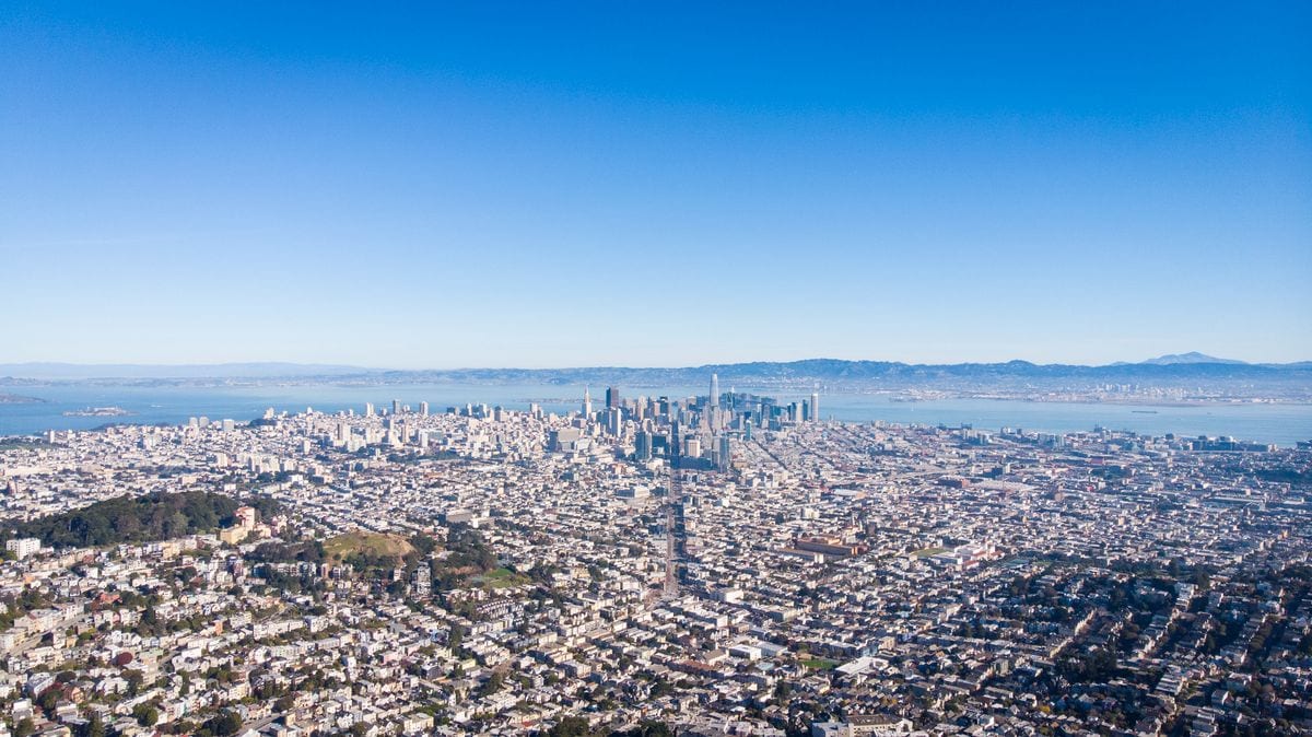 San Francisco downtown skyline and Bay — mobile billboard advertising territory