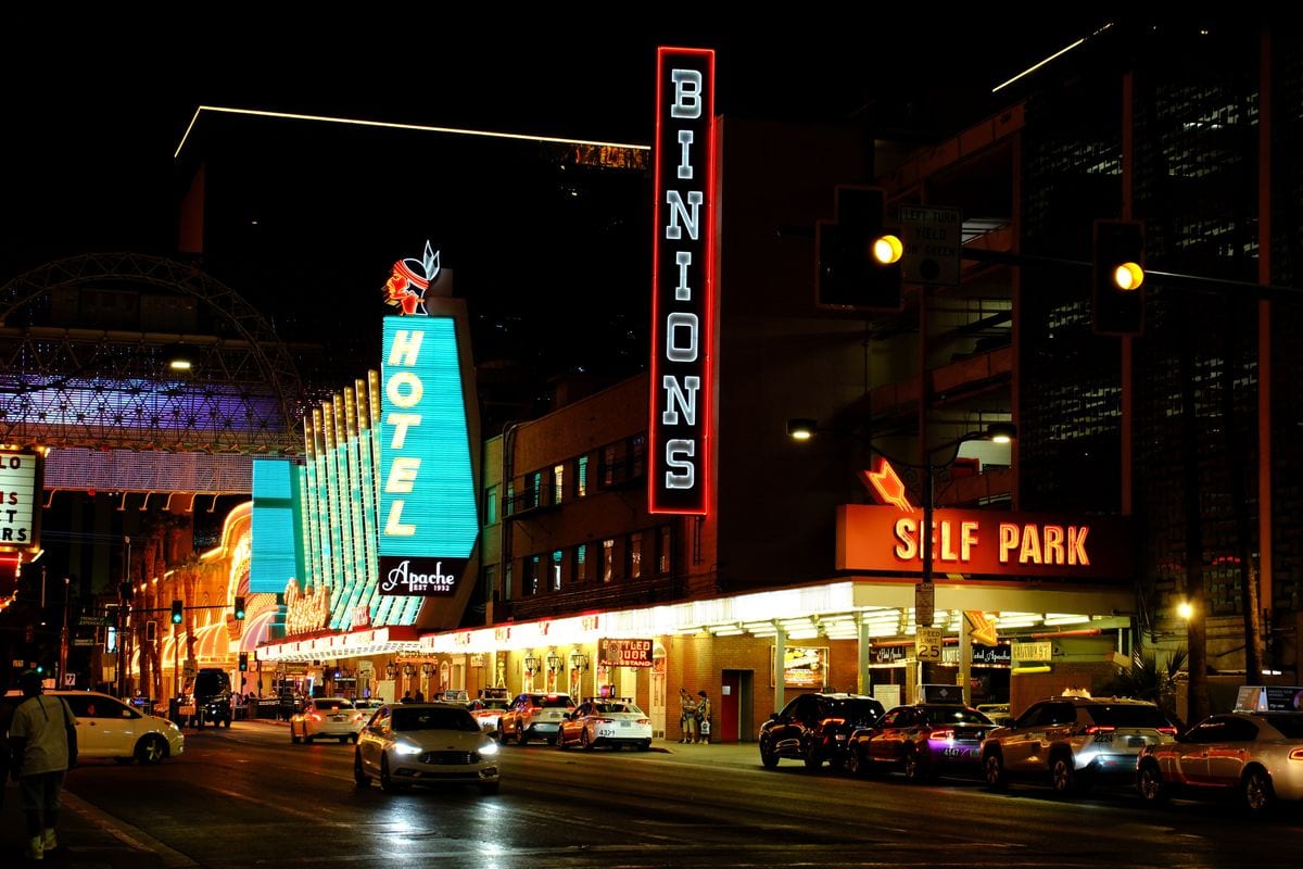 Fremont Street Experience crowds, Las Vegas — mobile billboard advertising territory