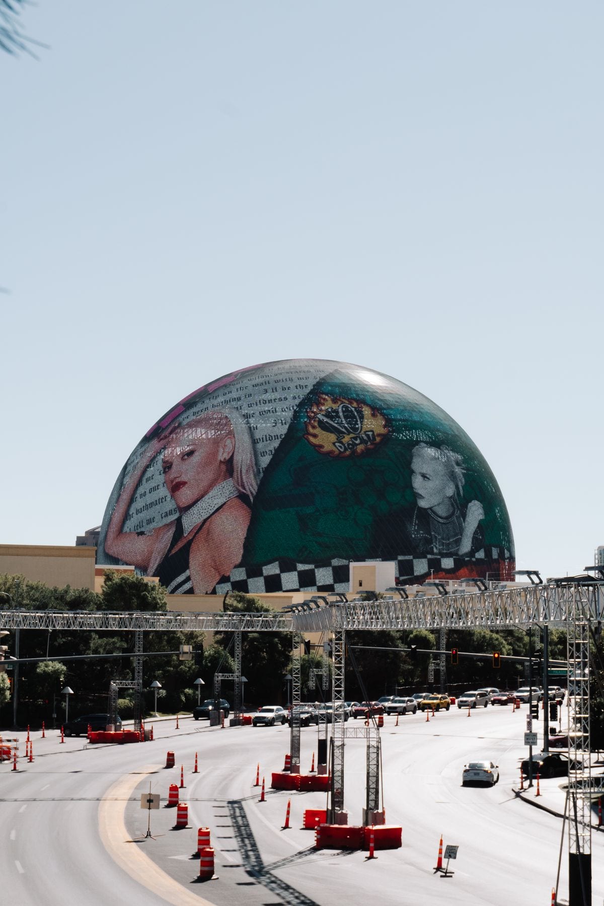 The Sphere and Venetian corridor, Las Vegas — mobile billboard advertising territory