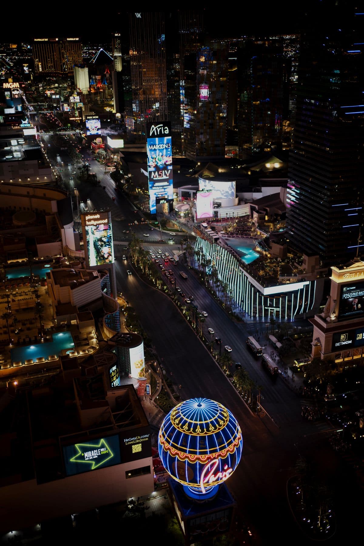 The Las Vegas Strip illuminated at night — mobile billboard advertising territory